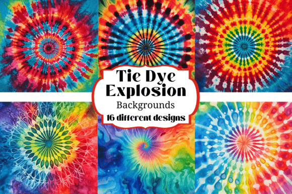Color Explosion Tie Dye Backgrounds: Vibrant Digital Art for Creators