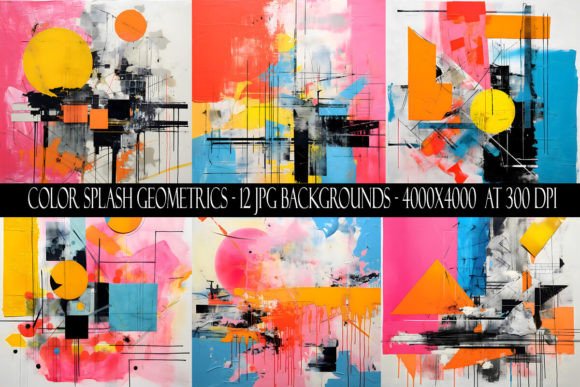 Color Splash Geometric Backgrounds: Bold Visual Impact