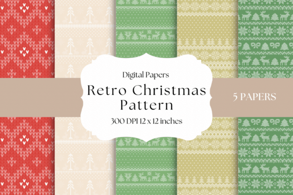 Embrace Vintage Holiday Style with Retro Christmas Pattern Backgrounds