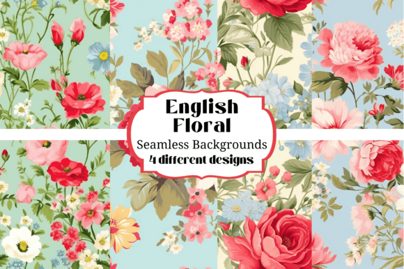 Enchanting English Floral Seamless Backgrounds for Designers