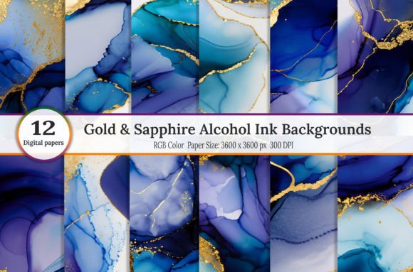 Gold & Sapphire Alcohol Ink Backgrounds: A Designer's Guide