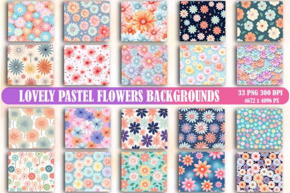 Lovely Pastel Flowers Backgrounds Bundle: Elevate Your Creative Projects