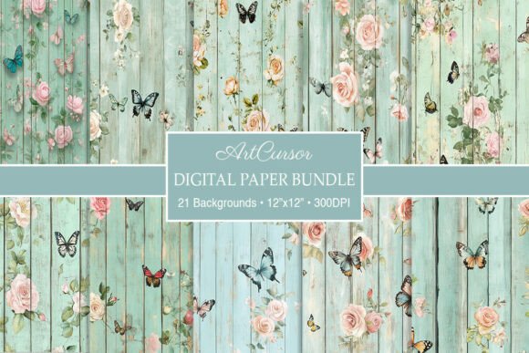 Mint Butterfly Roses Cottage Backgrounds: A Creative Asset Guide