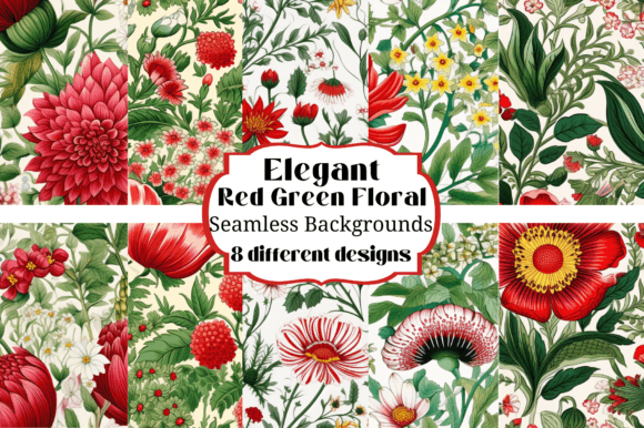 Rich Botanicals: Mastering Red & Green Floral Backgrounds
