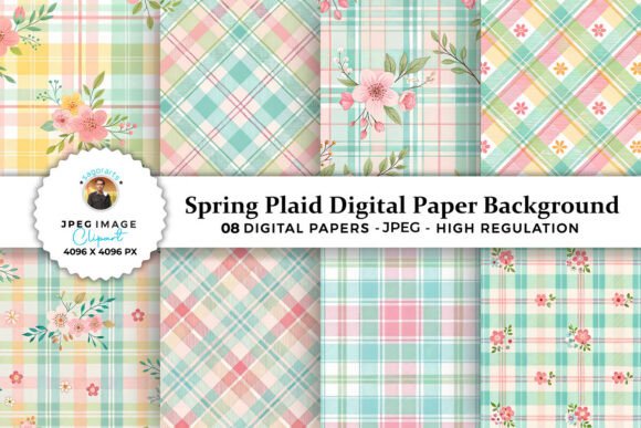 Spring Plaid Digital Paper: Fresh Patterns for Your Projects