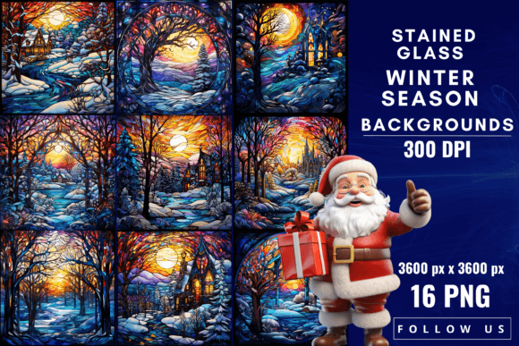 Stained Glass Winter Season Backgrounds: A Designer's Guide