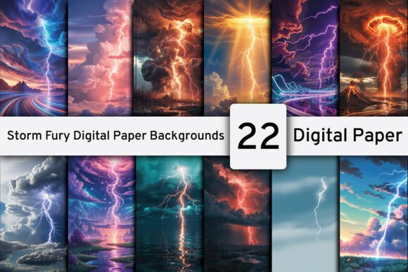 Storm Fury Digital Paper Backgrounds: Unleash Your Creative Vision
