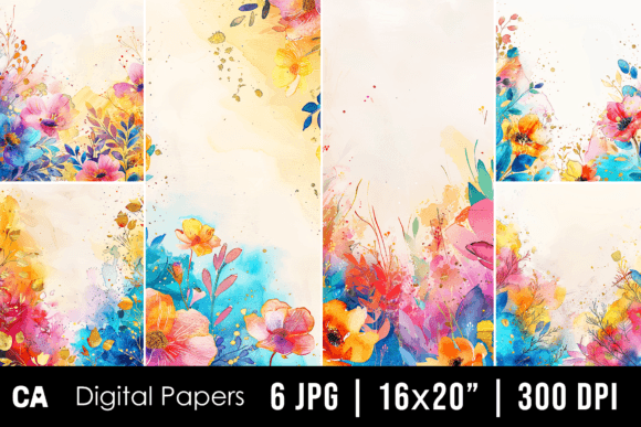 Unleash Creativity with Watercolor Rainbow Floral Backgrounds