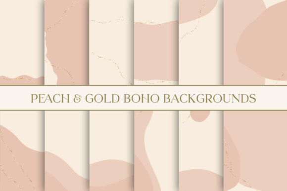 Warm Up Your Designs: The Allure of Peach Gold Abstract Boho Backgrounds