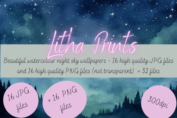 Watercolour Night Sky Backgrounds: A Celestial Touch for Your Projects